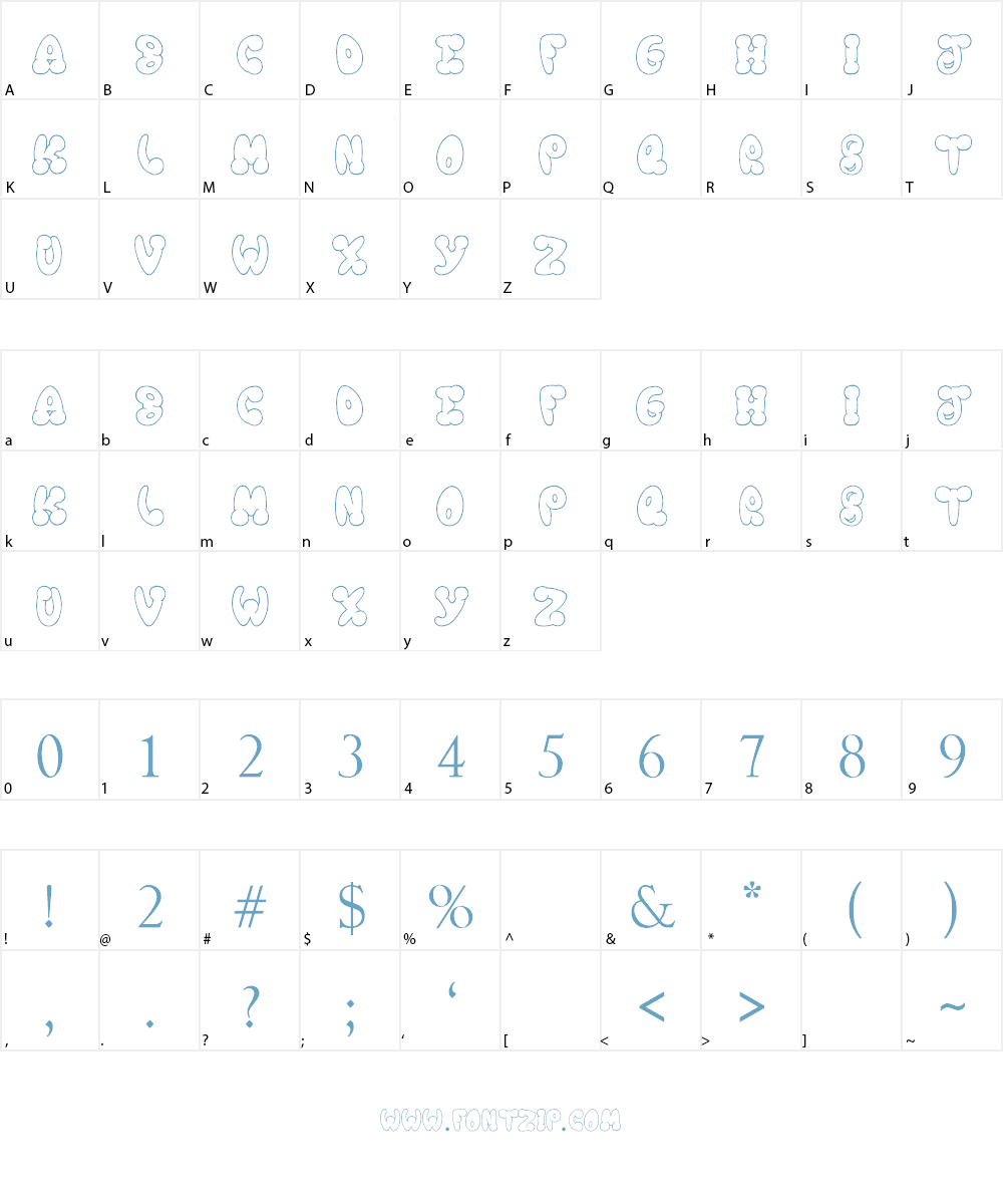 Chooka Zoon Font Character